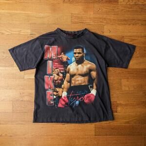 Marino Morwood Mike Tyson T Shirt All Over Print Double Sided Size L Rap Tee